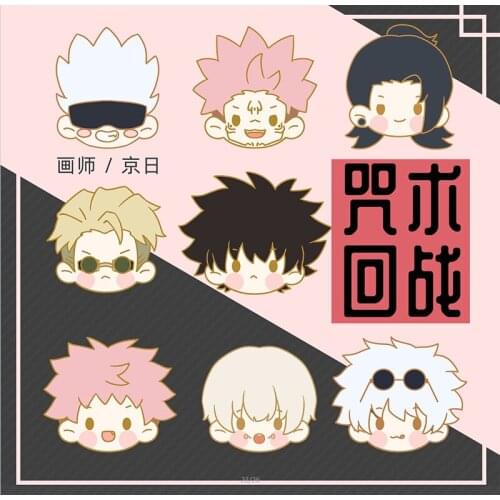 Anime Jujutsu Kaisen Itadori Yuji Gojo Satoru Q Version Metal Pins Badge Brooch Backpack Collar Lapel Decoration Jewelry Gift