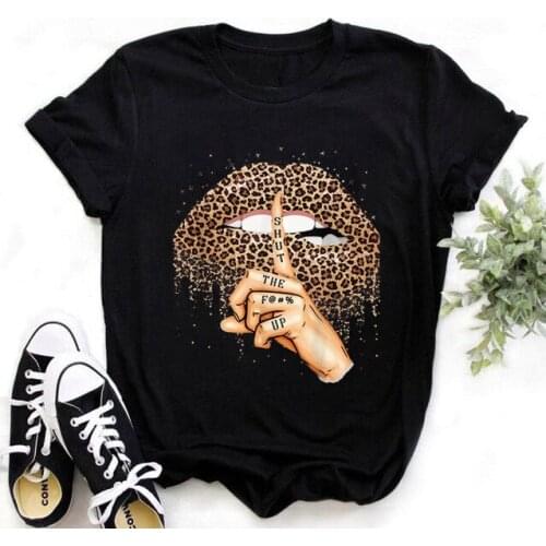 Fashion Womens T Shirt Harajuku Red Leopard Lips Skull Tops O-neck Short Sleeve Summer Funny Colorful Girls Tee T-Shirts
