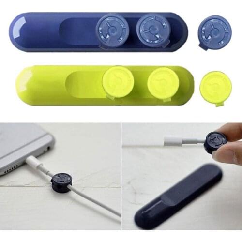 Desktop Magnetic USB Cable Organizer Clip Wire Cord Management Winder Holder