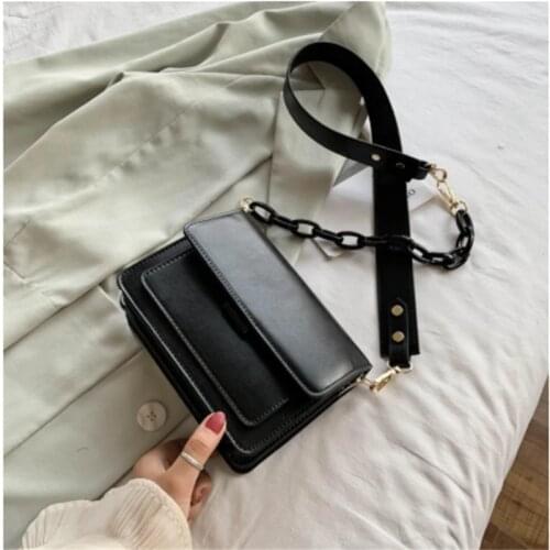 2021 chain design brand new mini PU Leather Flap womens bag womens one shoulder handbag womens fashion cross body bag