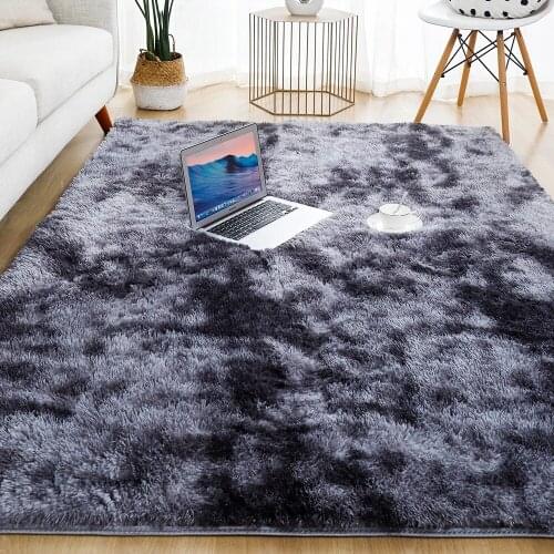 Plush Thicken Large Carpets Modern Simple Living Room Carpet Home Decor Gradient Tie-Dye Rug Non-slip Rugs Floor Bedside Carpet