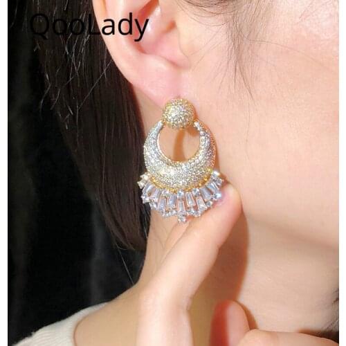 QooLady Women's Gold Earrings