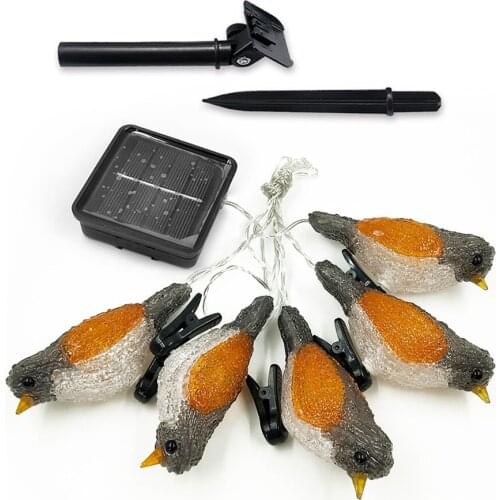 Solar String Lights Energy Saving Acrylic Bird Decoration Holiday 5 LED ABS Reusable Landscape Fairy Lamp Waterproof