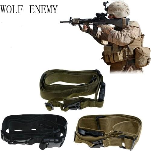 Tactical Three Point Adjustable Gun Sling Strap System 3 Point Gun Rope For Airsoft Hunting