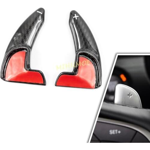 Black Carbon Fiber Paddle Shifter Extension For 2014-2020 2021 Jeep Grand Cherokee Dodge Charger Durango Challenger