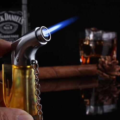 Visible Gas Butane Jet Lighter Turbine Torch Lighter Windproof Spray Gun Metal Lighter 1300 C Cigarette Acces