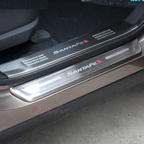 High quality stainless steel internal and external Scuff Plate/Door Sill For 2013-2017 Hyundai Santa Fe ix45