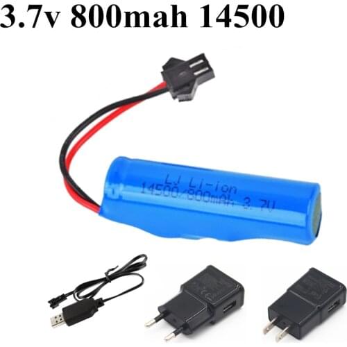 For JJRC C2 D828 RC Car Parts 14500 SM-2P 3.7v 800mah Li-ion Battery Charger Set For RC Stunt Dump Car Spare Parts