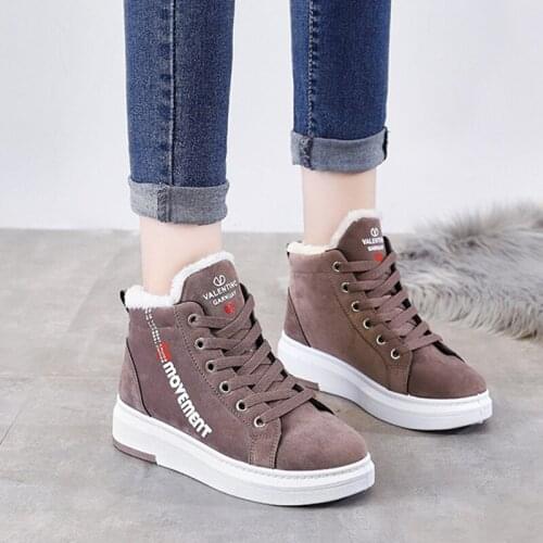 2020 Winter Women Sneakers with Fur High Top Vulcanized Shoes Warm Comfort Gym Female Trainers Quality Wild Walking Casual Shoes