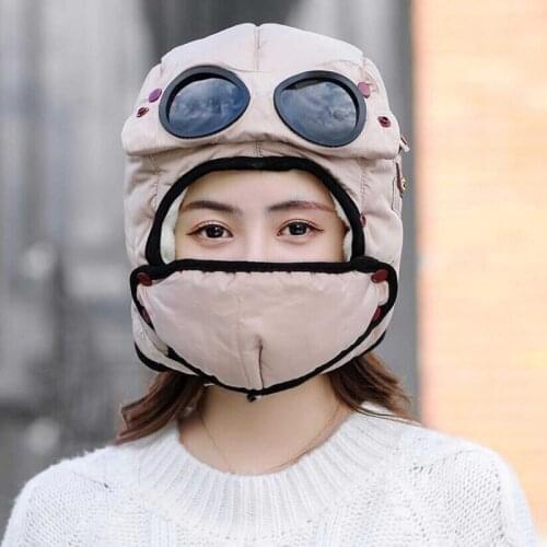 Winter Warm Ladies Cold Proof Hat 2021 New Aviator Thickened Windproof Warmth Fashion High Quality Plush Polyester Hat