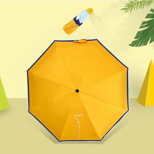 Sun umbrella rain and rain compact and convenient folding vinyl sunscreen and UV dual-purpose umbrella protection umbrella
