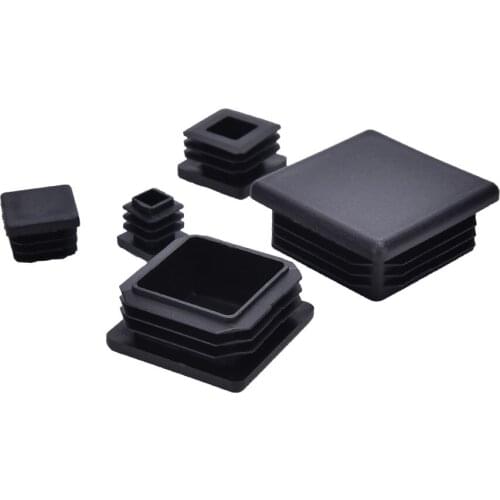 10pcs Chair Leg Plastic Blanking End Cap Square Tube Insert Black 15mm 20mm 25mm 30mm 40mm 50mm