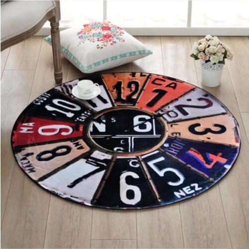 2018 Creative Soft Large Clock Design Round Carpets For Living Room Bedroom Kid Room Rugs Chair Fashion Modern Floor Area Rug