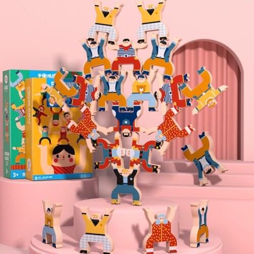 2020 Hot Sale Jenga Game Wooden Toy Balance Man Of unusual Strength Building Puzzle Stacking Montessori Creative Toy