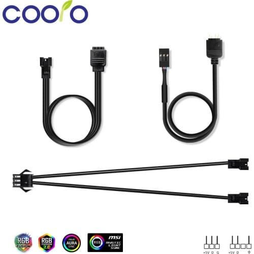 3pin Motherboard Connector Splitter for +5V DATA N/A GND ASUS Aura, MSI Mystic Light SYNC, +5V DATA GND for GIGABYTE RGB Fusion