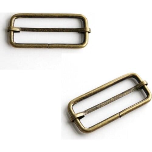 50 pcs 2 inch x 0.75 inch Rectangular Slider with Movable Pin Antique Brass