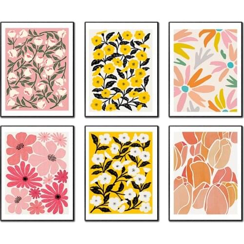 Abstract Rose Flower Market Neutral Minimal Boho Wall Art Canvas Painting Posters And Prints Pictures For Living Room Home Decor