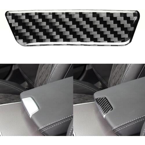 Auto Genuine Carbon Fiber Center Console Armrest Button Trim Cover Decoration for Audi A6L A7 2019 Car Interior Accessories