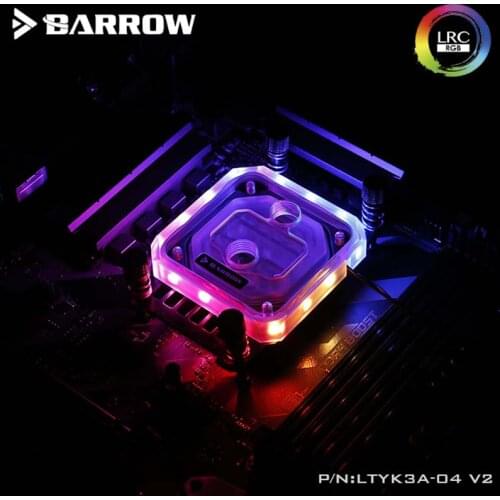 Barrow LTYK3A-04 V2,CPU Water Block for AMD/AM4 Platform,Jetting type micro waterway,Acrylic Aurora for water cooler building