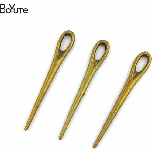 BoYuTe (100 Pieces/Lot) 39*6MM Antique Bronze Plated Zinc Alloy Needle Charms Pendant for Jewelry Findings Diy Necklace Handmade