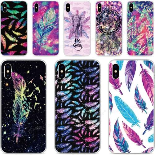 Tpu Soft Silicone Colorful Feather Cover Cases For Blackview A80 A60 BV9600 BV6300 Pro Phone Case Back Protective Cover Fundas