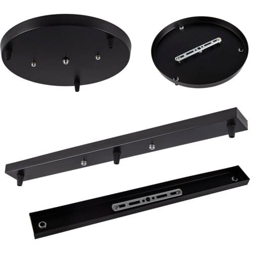 DIY Ceiling Lamp Base Canopy Plate 3 Holes Chandeliers Light Fittings Round Rectangular Lighting Accessories