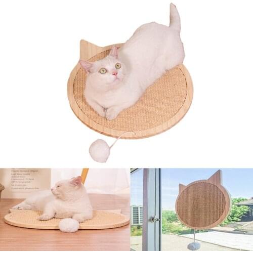 Lovely Cat Claw Board Claw Grinder Wear-resisting Solid Wood Sisal Sofa Savior Suction Cup Type Can Stick Wall Vertical Cat Toy