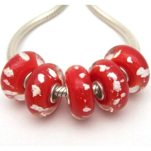 JGWGT 971 5X 100% Authenticity S925 Sterling Silver Beads Murano Glass beads Fit European Charms Bracelet diy jewelry Lampwork