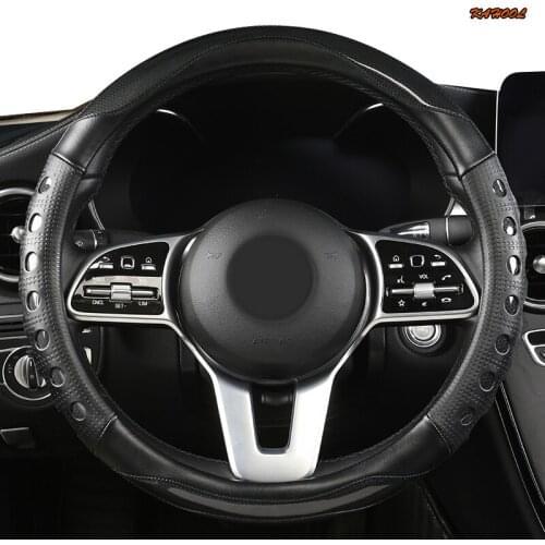 KAHOOL Microfiber Leather Car Steering Wheel Cover For Renaults Duster Megane 2 3 koleos Logan sandero Scenic 2