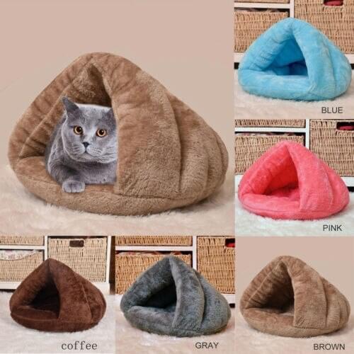Fashionable Practical Puppy Pet Cat Dog Soft Warm Nest Kennel Bed Cave House Sleeping Bag Mat Pad Tent