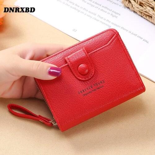 Fashion Women Purses NEW Zipper&Button Clutch bag Small Wallet tarjetero mujer Female Short Purse Money Bag Coin Pocket carteira