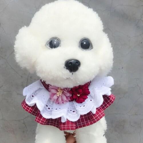 Pet Fashion Neck Collar Cute flower Lace Bowknot Small Bell Pet Collar Bib Dog Cat Necklace Decor For Small Dog cat