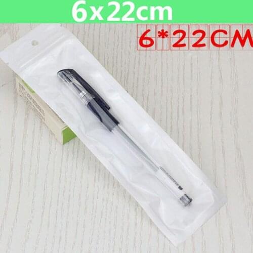 New 100pcs/lot 6*22cm Clear + White Pearl Plastic Poly OPP Packing Zip Lock Retail Packages Jewelry Food PVC Plastic Bag