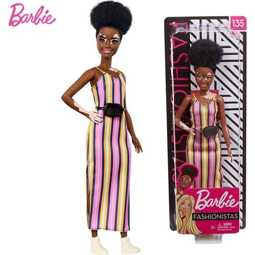 Original Barbie Fashion Dolls Fashionistas with Curly Brunette Hair Toys for Girls Birthday Baby Doll Toys Bonecas Gift Children