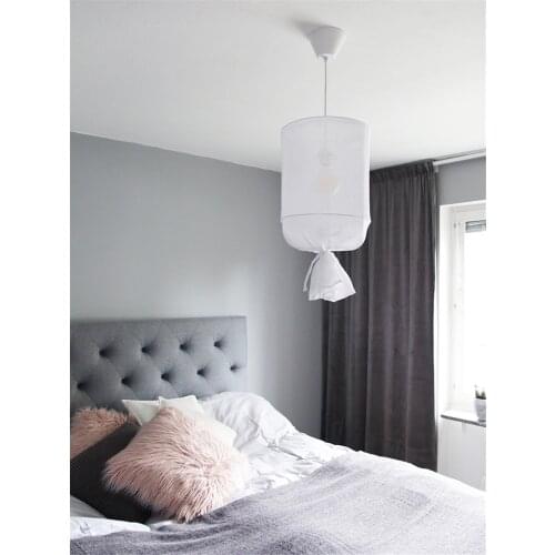 Bedroom Woven Fabric Art Deco Pendant Lights Cotton Linen Shade Nordic Korean Living Room Restaurant Hanging Lamps Study Fixture