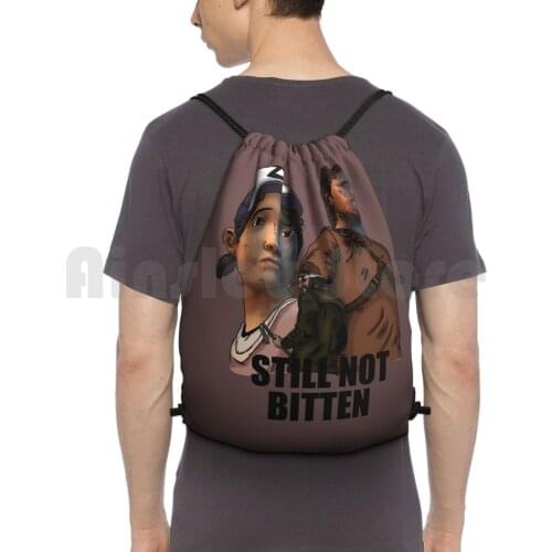 Still Not Bitten Backpack Drawstring Bag Riding Climbing Gym Bag Twd Zombie Clementine Kenny Dead The Walking Dead Telltale