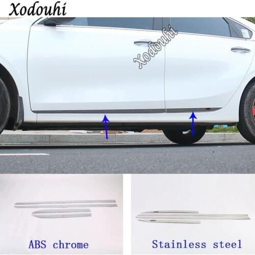 Car Styling Side Door Body Trim Strip Molding Stream Lamp Panel Bumper Hoods Moulding 4pcs For Kia K3 Forte Cerato 2019 2020