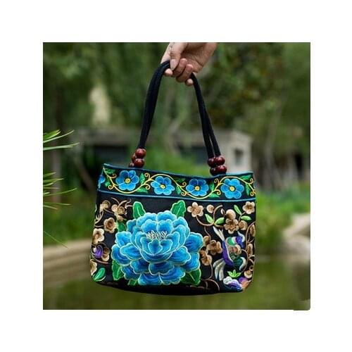 Single-layer Women' handbags!Floral Embroidered Lady Top-handle bags Top National handbag embroidered embroidery Lady carrier