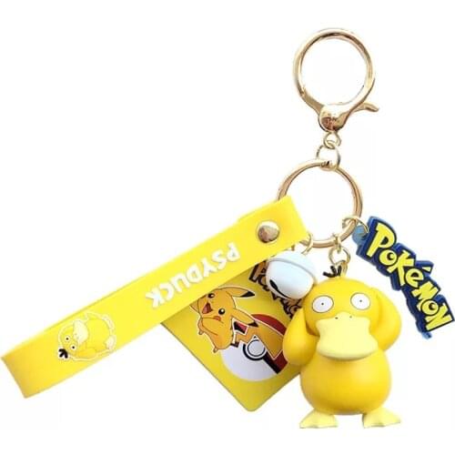 Takara Tomy Genuine Pokemon Action Figure Pikachu Keychain Pokemon Keychain Squirtle Psyduck Keychain Model Car Keychain