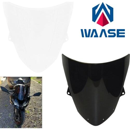 Waase Double Bubble Front Windscreen Windshield Shield Wind Deflector ABS For KAWASAKI Ninja ZX-10R ZX10R ZX1000 2008 2009 2010