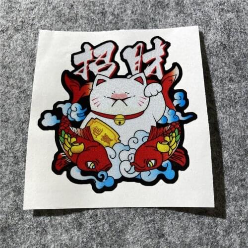 Japan Lucky Cat Mascot Car Stickers Graphic Automobile Body Decal Motorbike Bicycle Funny Decals
