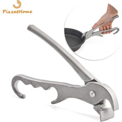 PizzAtHome Pizza Gripper for Deep Pizza Pans Heavy Duty Gripper Cast Aluminum Pan Tongs for Pulling Hot Oven Pizza Pan Dish Tray