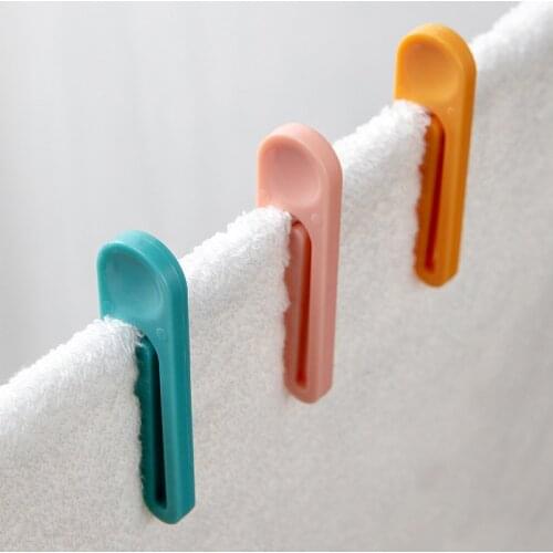 10pcs Plastic Clothespin Craft Clips Portable Windproof Anti-drop Buckle Hanger Socks For Clothes Quilt Drying Random Color
