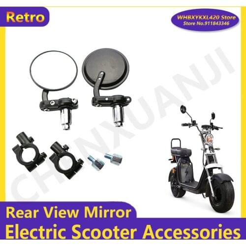 Retro Universial Rear View Mirror with Mirror Base Reflector Hand Mirror Reverse Mirror for Citycoco Modified Accessories Parts