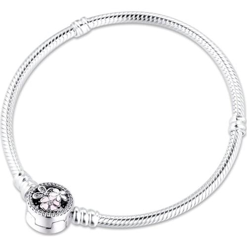 Bracelet For Women Poetic Blooms Chain Bracelets 925 Sterling Silver Jewelry Femme Pulseira Plata de ley Armband