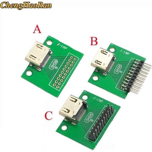 1Pcs HDMI-Compatible A Type 19Pin PCB Board Bond Wires Seals HD HDMI Socket Connector Female Seat Test Female Seat gold-plated