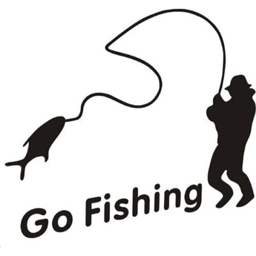 10-100pcs 14*11cm Go Fishing Car Stickers Waterproof Car Body Window Decal Sticker Wall Reflective Outdoor Fishing Driving DIY