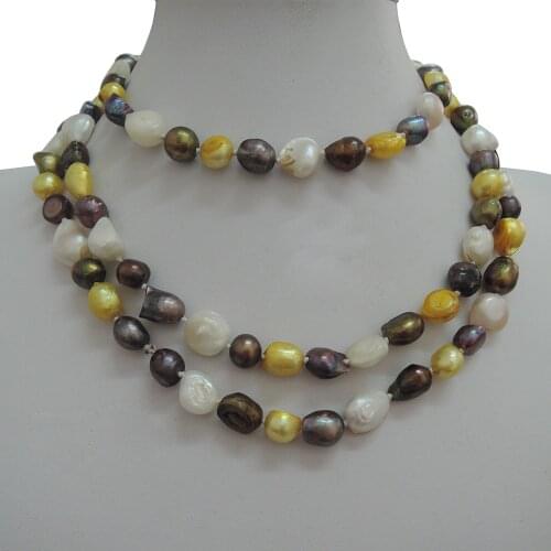 100% NATURE FRESHWATER PEARL LONG NECKLACE-baroque pearl necklace-120 CM necklace