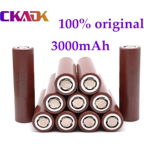 100% original18650 HG2 3000mAh battery 3.6V discharge 20A 18650 battery for LGHG2 3000MAH 3.7V 18650 Power battery