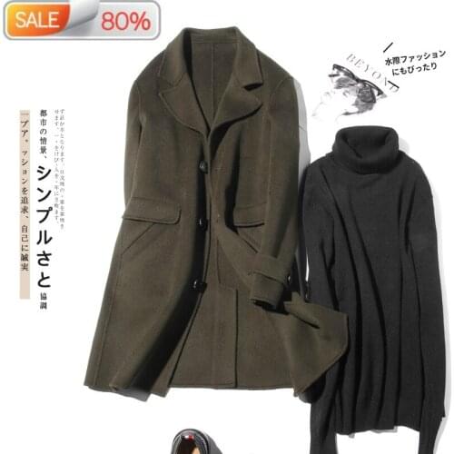 100% Wool Coat Autumn Double-sided Long Jacket Men Korean Mens Overcoat Peacoat Jackets Erkek Mont LM1A-1019 B21566